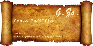 Gasko Zsófia névjegykártya